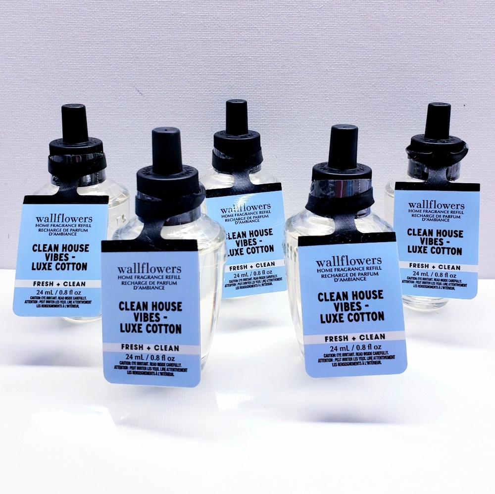 Bath & Body Works CLEAN HOUSE VIBES-LUXE COTTON Wallflower Fragrance Refil(5pcs)